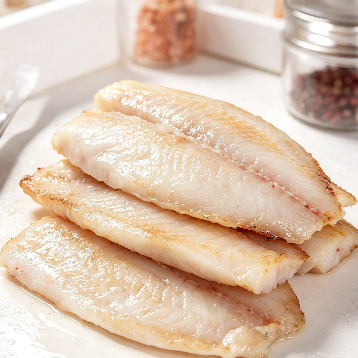Golden Pan-Seared Tilapia Fish Fillets