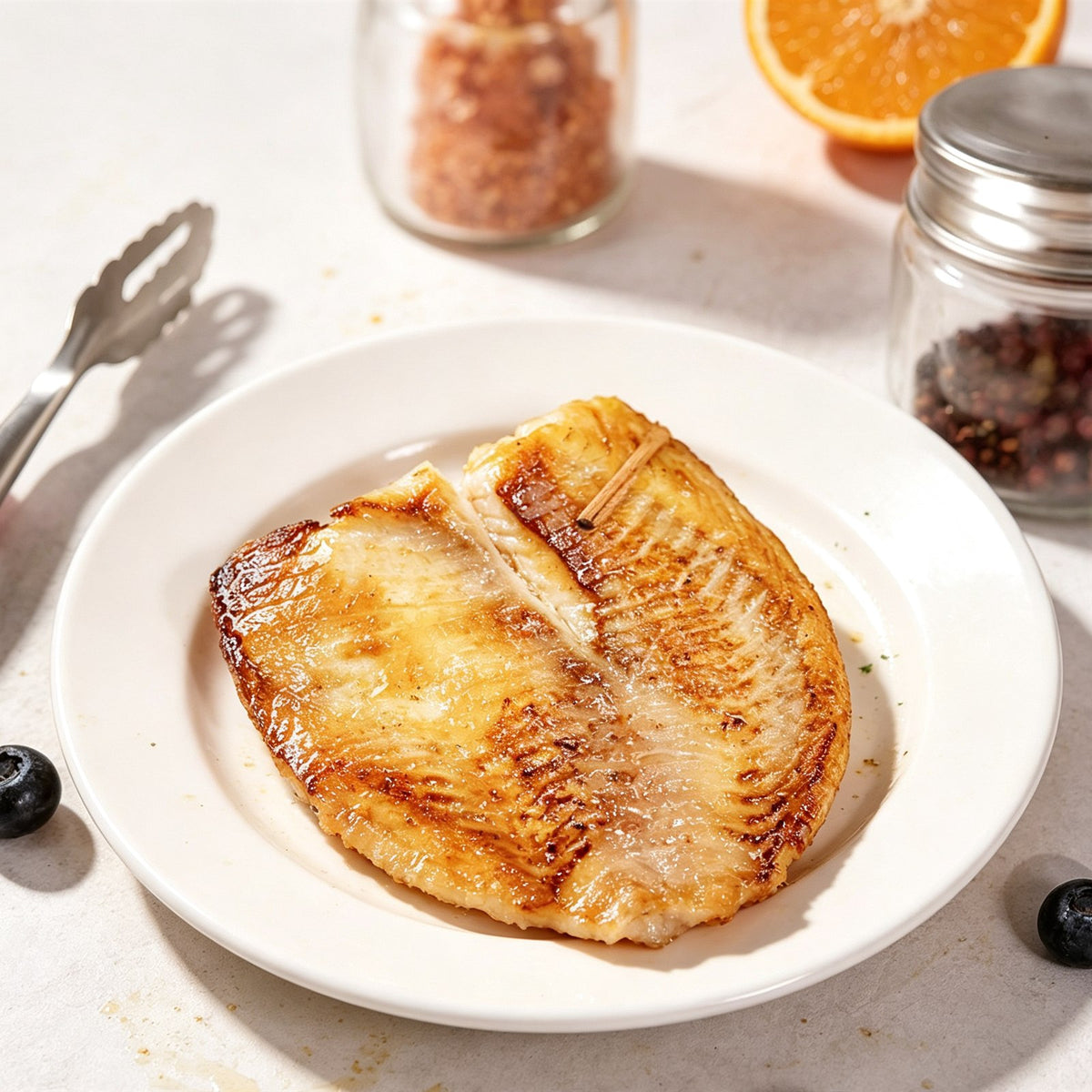 Golden Pan-Seared Tilapia Fish Fillets