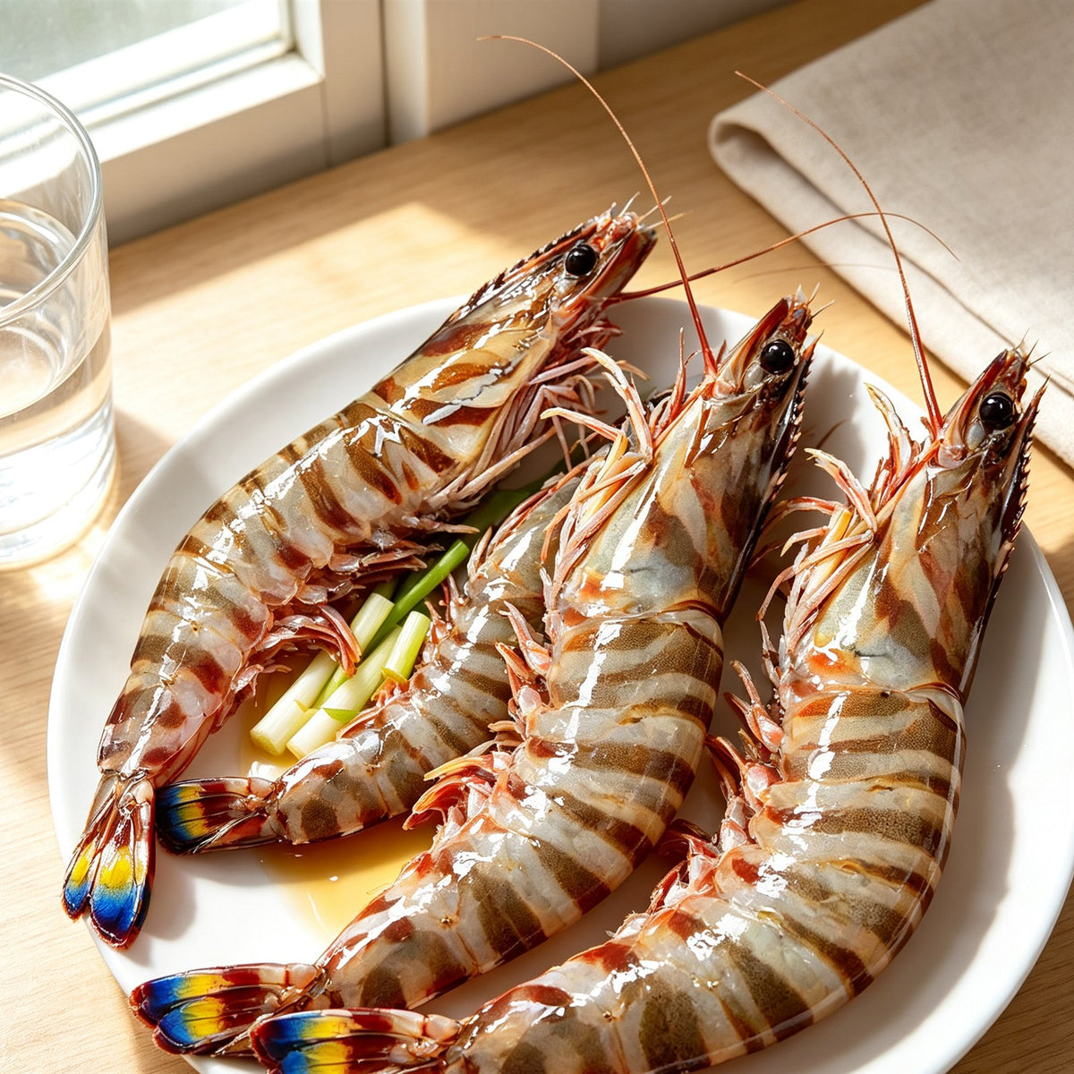 Fresh Jumbo Tiger Prawns with Stripes