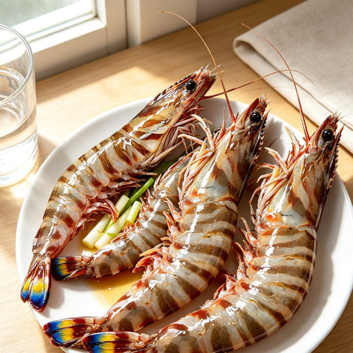 Fresh Jumbo Tiger Prawns with Stripes