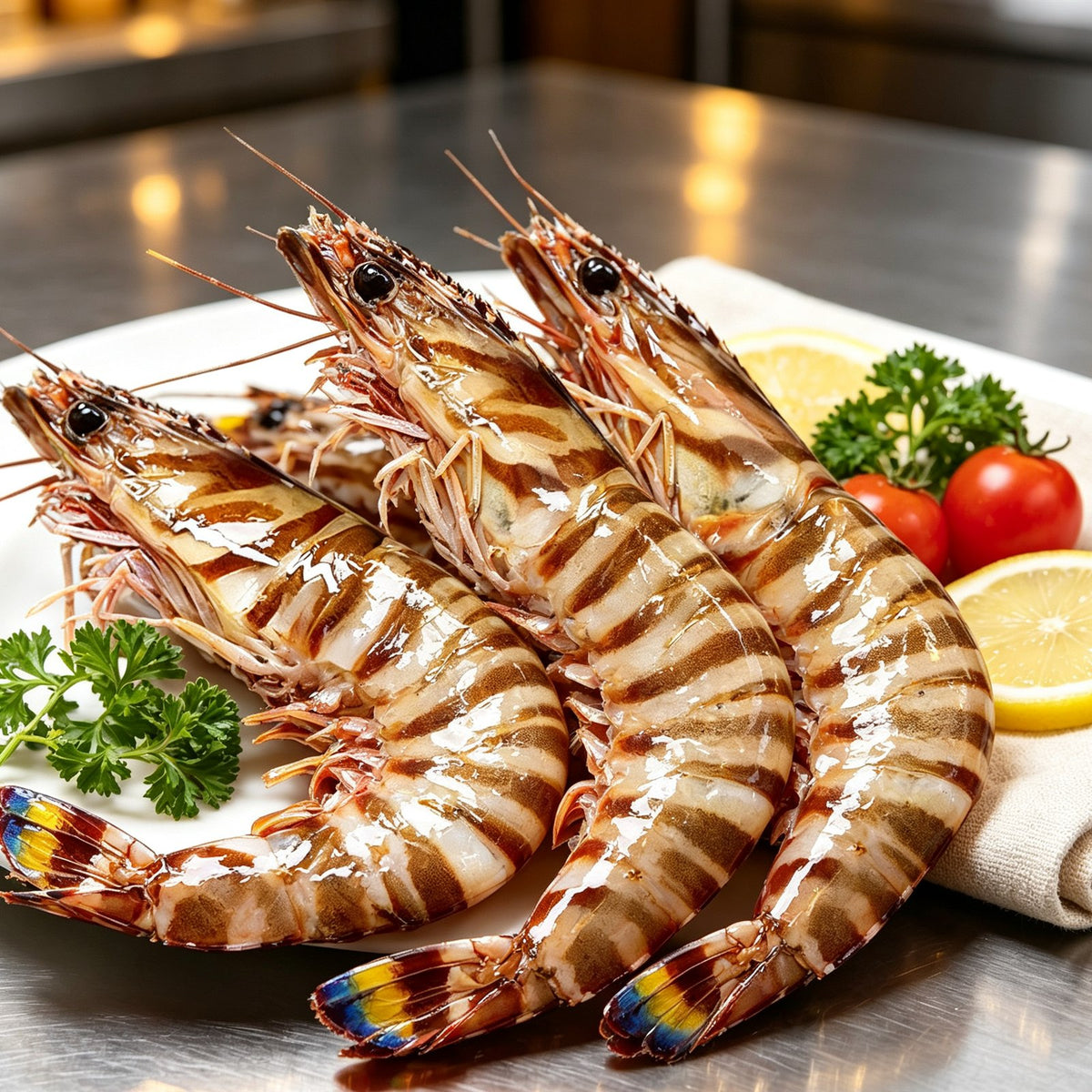 Fresh Jumbo Tiger Prawns with Stripes